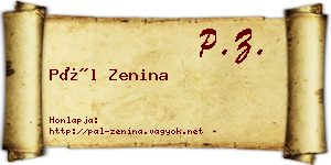 Pál Zenina névjegykártya